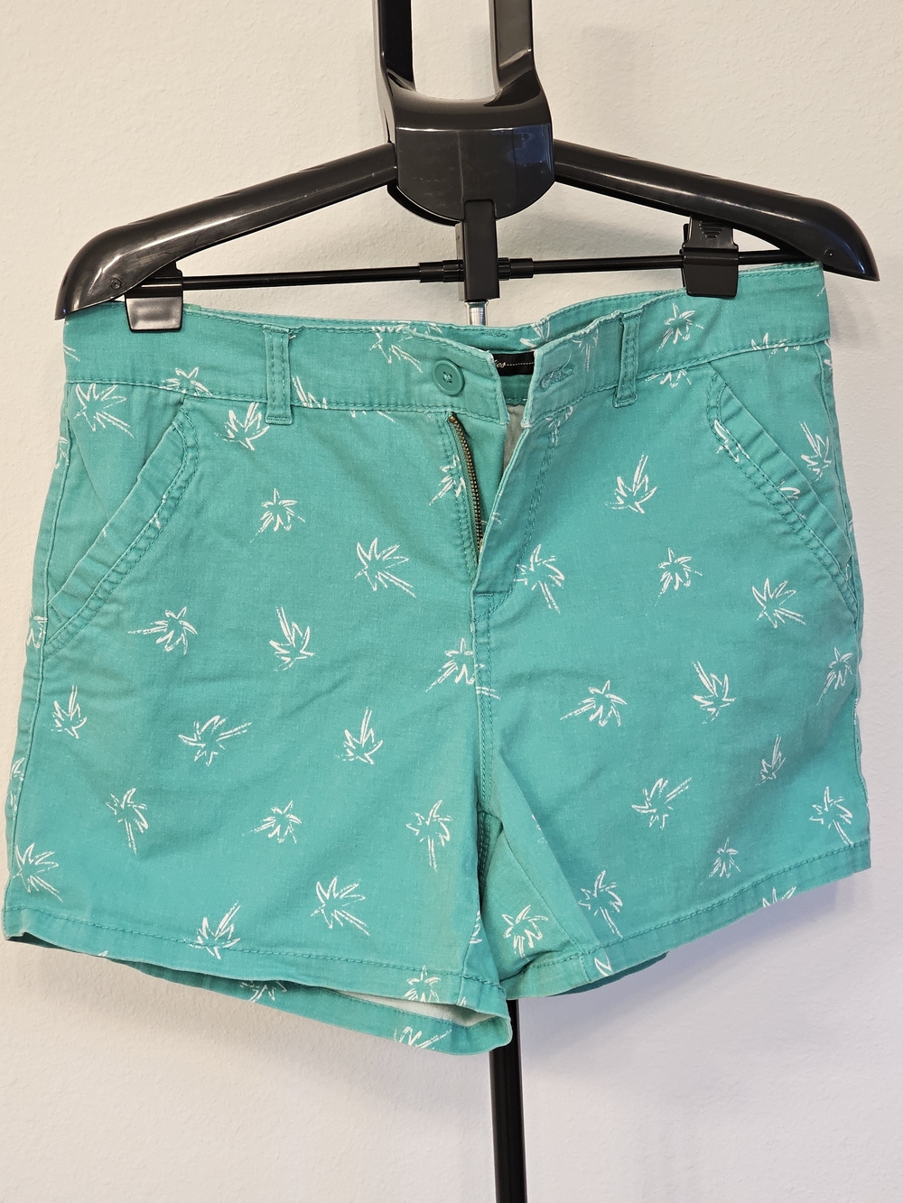 Supplies Brand, Teal Palm Print Shorts, Size 14